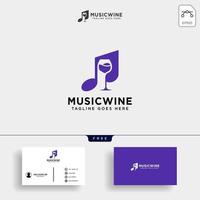 musique bar club de musique café logo modèle illustration vectorielle avec carte de visite vecteur