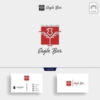 aigle bar boisson prime logo modèle illustration vectorielle avec des éléments d'icône de carte de visite isolés vecteur