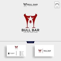 bull bar ou corne de vache boisson logo modèle illustration vectorielle avec carte de visite vecteur