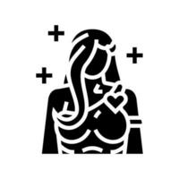 Aphrodite grec Dieu mythologie glyphe icône vecteur illustration