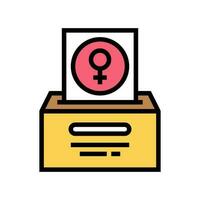 femmes voter féminisme femme Couleur icône vecteur illustration