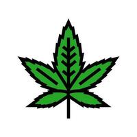 cannabis plante feuille chanvre Couleur icône vecteur illustration