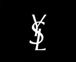 ysl marque logo blanc symbole Yves Saint Laurent vêtements conception icône abstrait vecteur illustration avec noir Contexte