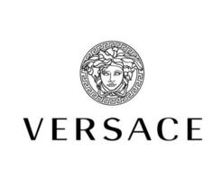 versace marque logo avec Nom noir symbole vêtements conception icône abstrait vecteur illustration