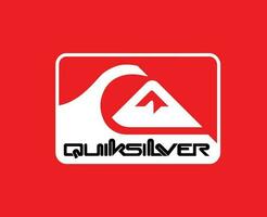 quiksilver symbole marque vêtements logo avec Nom conception icône abstrait vecteur illustration avec rouge Contexte