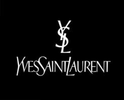 ysl Yves Saint Laurent marque logo blanc symbole vêtements conception icône abstrait vecteur illustration avec noir Contexte
