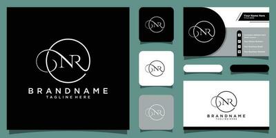 initiale lettre nr luxe logo conception vecteur avec affaires carte conception prime vecteur