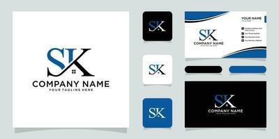 initiale lettre logo sk entreprise Nom avec affaires carte conception prime vecteur