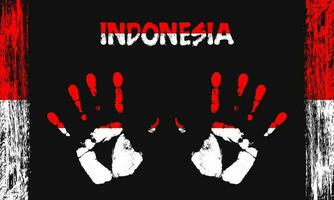 vecteur drapeau de Indonésie avec une paume
