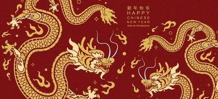 content chinois Nouveau année 2024 le dragon zodiaque signe vecteur