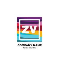 zv initiale logo avec coloré modèle vecteur. vecteur