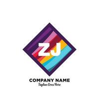 zj initiale logo avec coloré modèle vecteur. vecteur