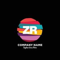 zr initiale logo avec coloré modèle vecteur. vecteur