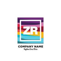 zr initiale logo avec coloré modèle vecteur. vecteur