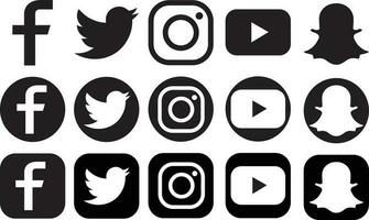 collection de cinq populaire social médias logo. vecteur