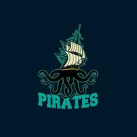 conception logo navire pirates vecteur illustration