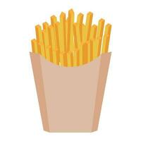 français frites dans emballage icône vecteur illustration symbole