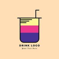 coloré boisson logo concept. doux boisson avec paille logo conception pour l'image de marque élément. vecteur