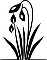 printemps - noir et blanc isolé icône - vecteur illustration