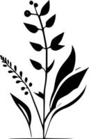 botanique - noir et blanc isolé icône - vecteur illustration