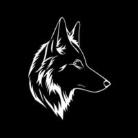 Loup - minimaliste et plat logo - vecteur illustration