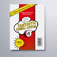 Modèle de couverture de magazine de bande dessinée de pop art vecteur