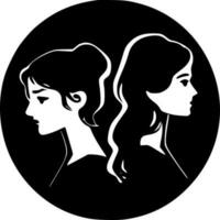 femmes, noir et blanc vecteur illustration