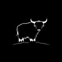 montagnes vache - minimaliste et plat logo - vecteur illustration