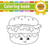 livre de coloriage pour les enfants - hamburger vecteur