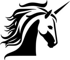 licornes - noir et blanc isolé icône - vecteur illustration
