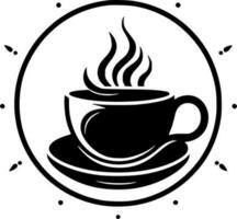 café - noir et blanc isolé icône - vecteur illustration