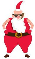 cool Père Noël clause portant noir des lunettes de protection, fumeur cigare et avoir tatouages sur le bras. vecteur