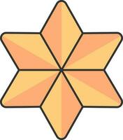 isolé décoratif étoile icône dans Orange couleur. vecteur