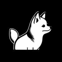 Shiba, noir et blanc vecteur illustration