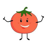 plat illustration de de bonne humeur tomate dessin animé dansant icône. vecteur