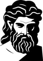 grec - noir et blanc isolé icône - vecteur illustration