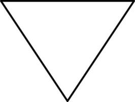 vers le bas La Flèche Triangle icône dans noir linéaire style. vecteur