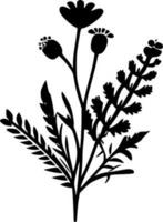 fleurs sauvages - minimaliste et plat logo - vecteur illustration