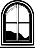 fenêtre, noir et blanc vecteur illustration