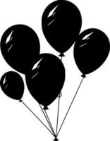 des ballons, noir et blanc vecteur illustration