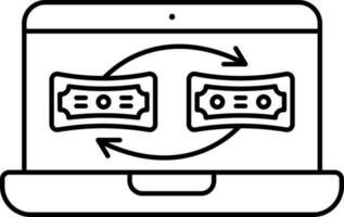 isolé en ligne argent échange dans portable écran icône. vecteur