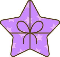 isolé étoile forme cadeau boîte élément dans violet et marron couleur. vecteur