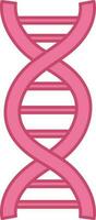 plat style ADN structure icône dans rose couleur. vecteur
