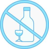 bleu et blanc non boisson icône ou symbole. vecteur