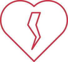 cœur attaque icône dans rouge ligne art. vecteur