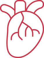 Humain cœur icône dans rouge linéaire art. vecteur