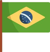 Brésil drapeau icône dans plat style. vecteur