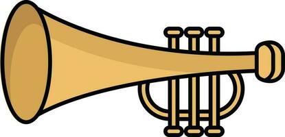 Orange trompette icône dans plat style. vecteur