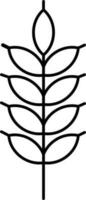 noir ligne art illustration de blé icône. vecteur