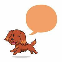 dessin animé personnage fonctionnement irlandais setter chien avec discours bulle vecteur